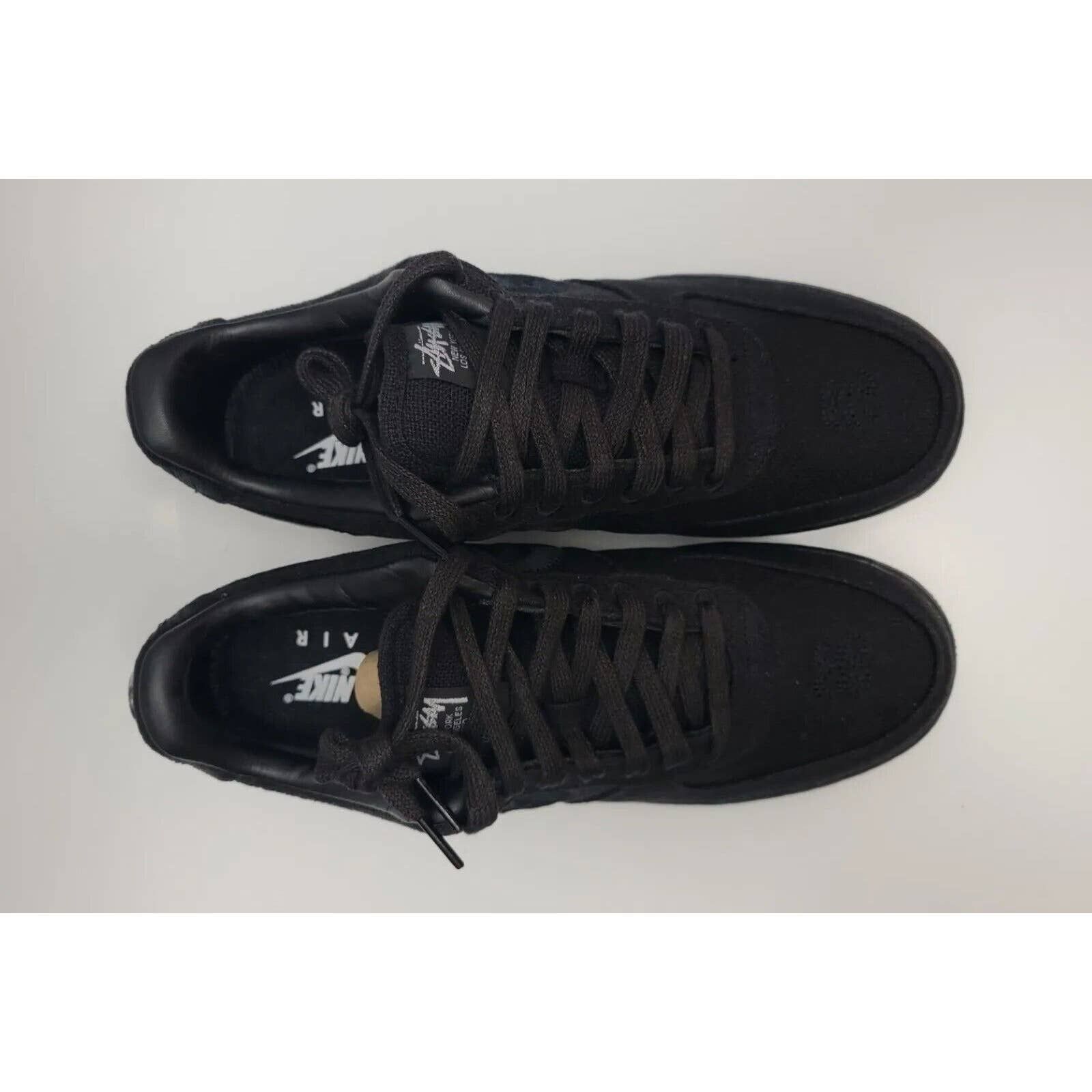 Nike X Stussy Air Force 1 Low Black Shoes Sneakers Sz Men's 9.5 Af1 Cz9084-001